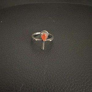 Sterling Silver Fire Opal Ring - Size 7